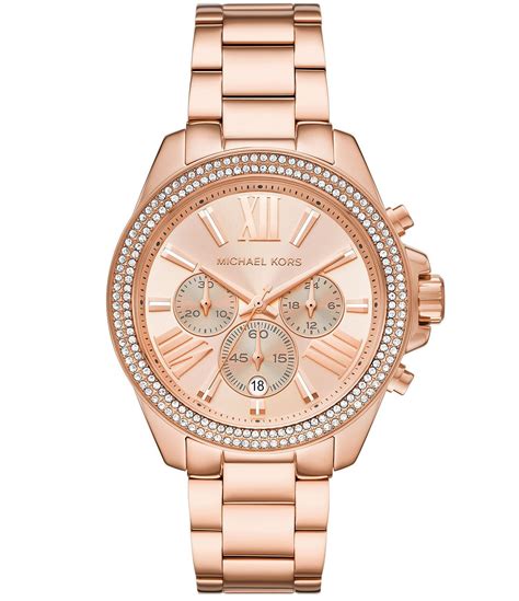 Women's Rose Gold Michael Kors Wren Chronograph Watch 